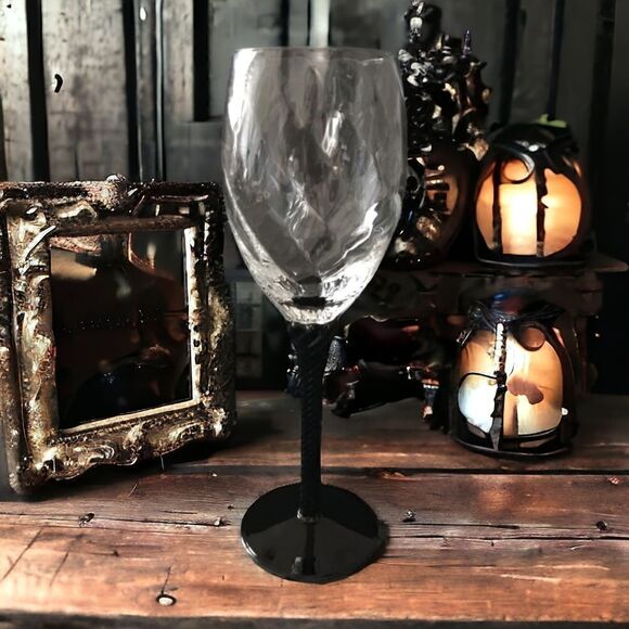 Cristal D Arques Angelique Champagne Flute Wine Glass Black Amethyst Twist Stem. - Picture 14 of 16